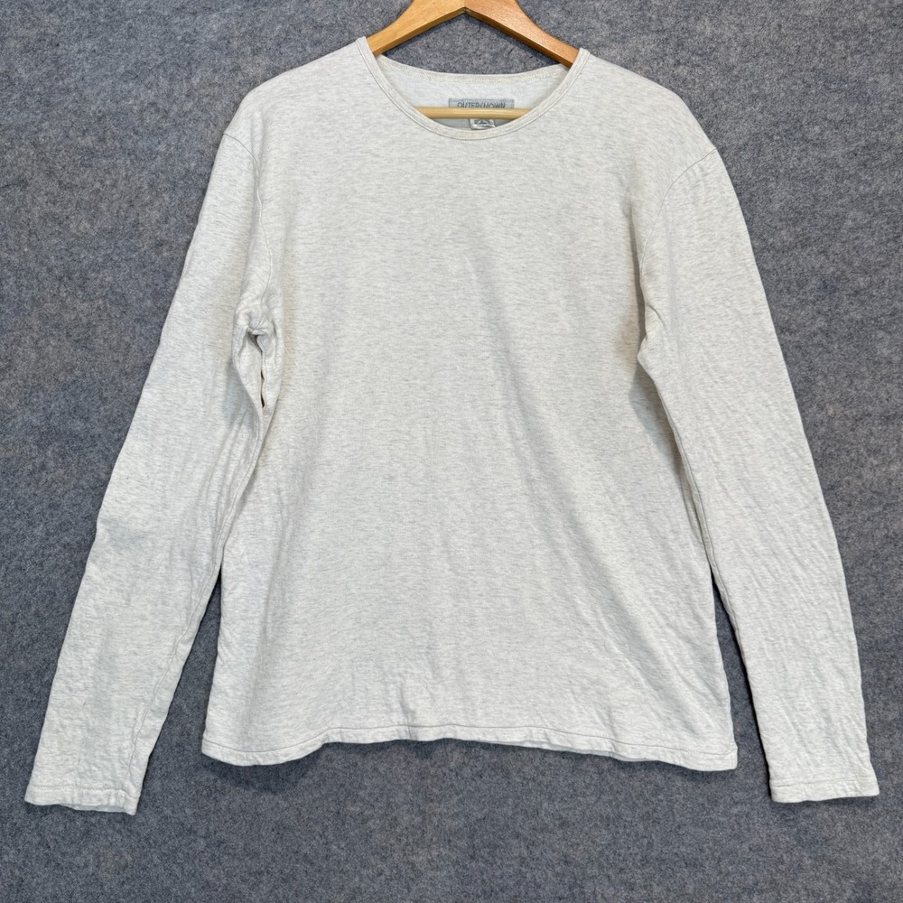 Outerknown Shirt Mens Large Long‎ Sleeve Gray Cotton Crewneck Tee